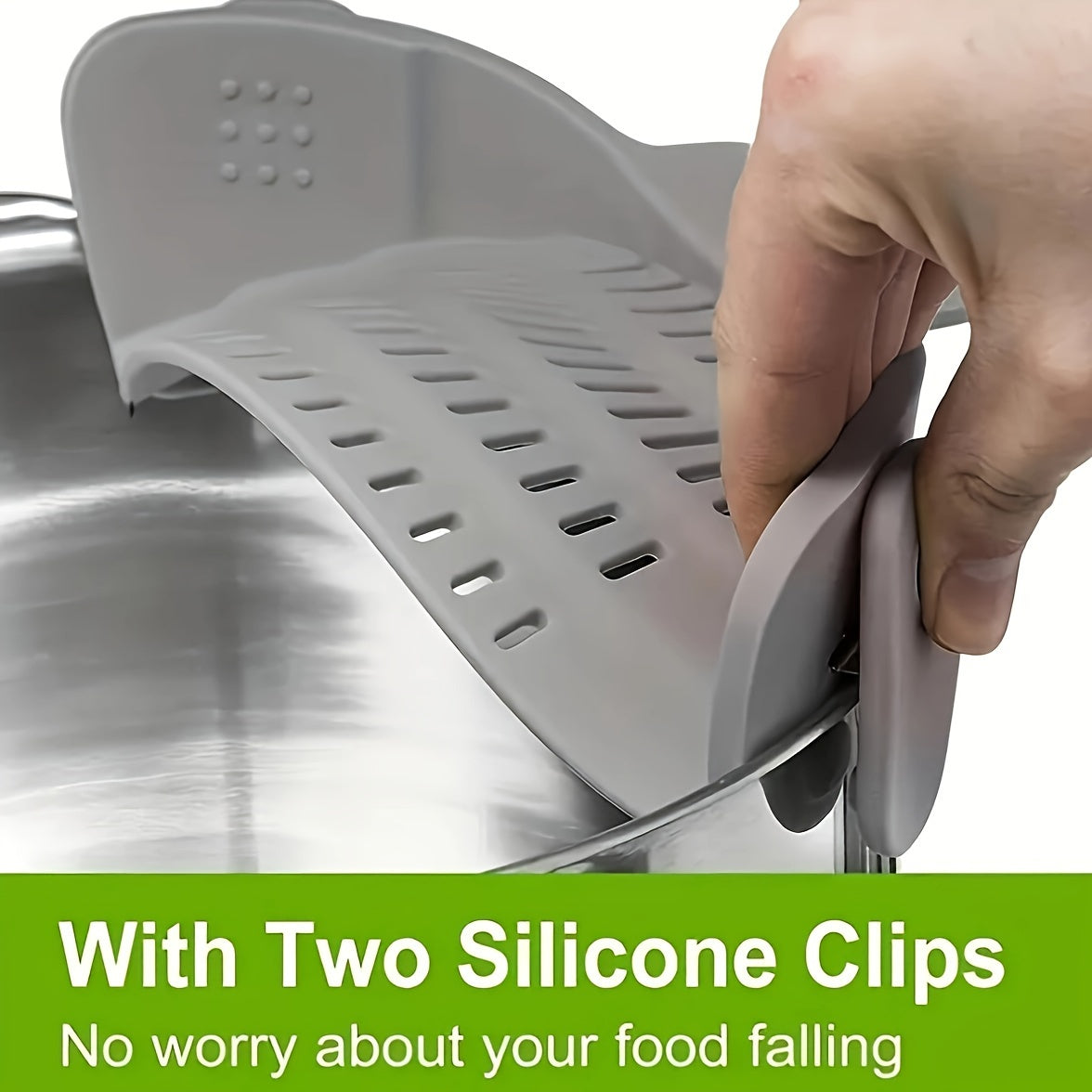 Adjustable Silicone Clip-On Pot Strainer + Free gifts