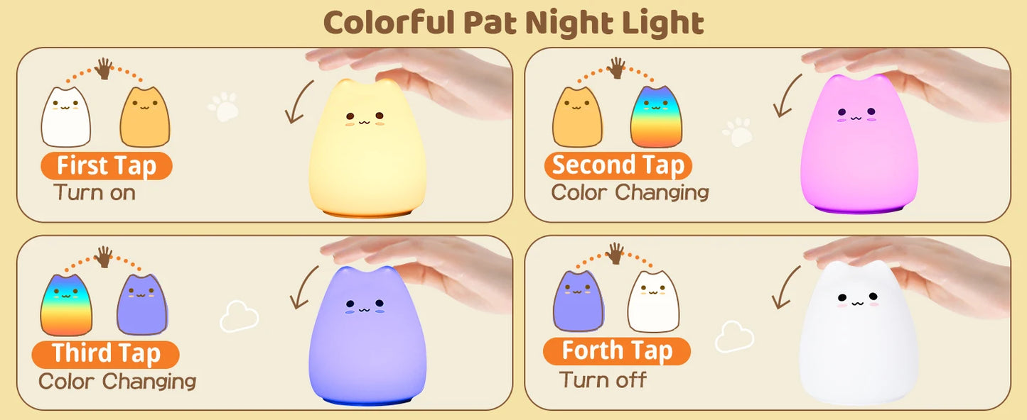 Cat Baby Night Lamp 7-color + Free gifts