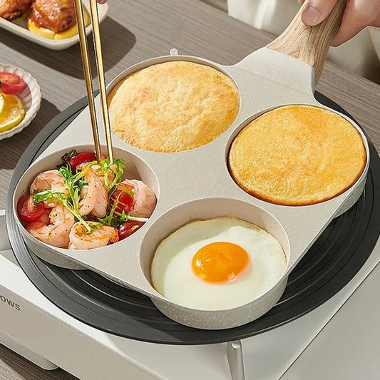 Multi Functional 4 Hole Frying Pan Non Stick