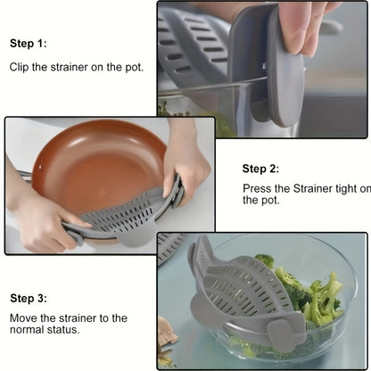 Adjustable Silicone Clip-On Pot Strainer + Free gifts